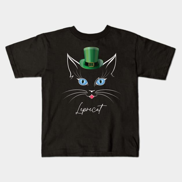 St Patricks Day Leprecat - Leprechaun Cat Kids T-Shirt by TGKelly